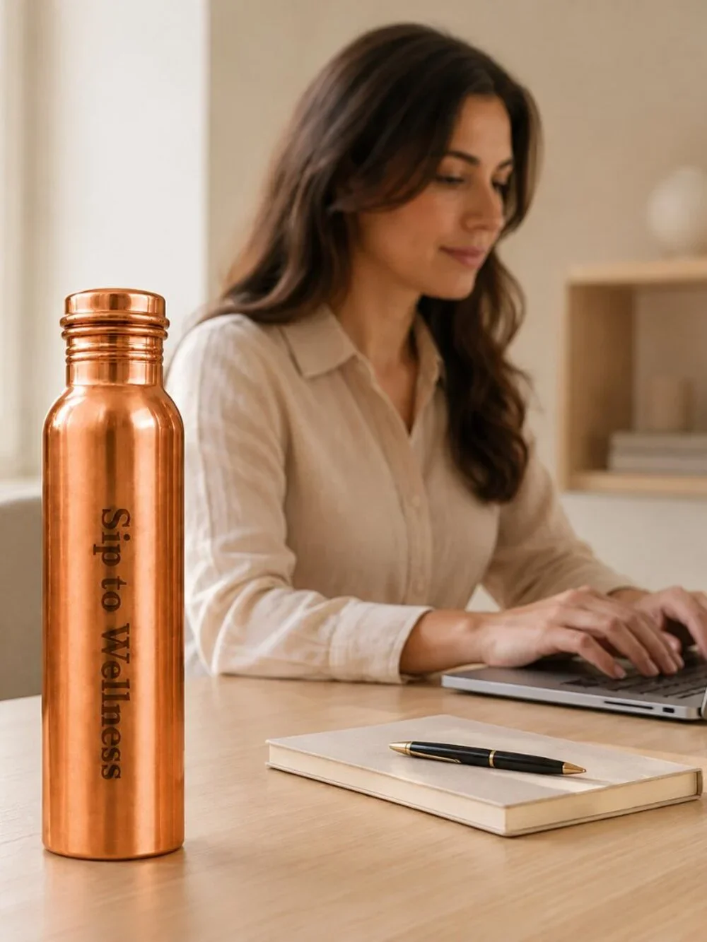 Custom Pure Copper Water Bottle 32 oz Personalized Name Engraved Gift